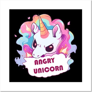 angry unicorn Posters and Art